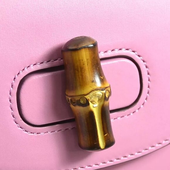 Auth GUCCI Bamboo Crossbody Shoulder Bag Backpack Pink Leather - Picture 10 of 15